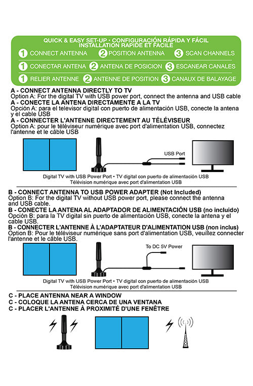 Amplified 4K HD TV antenna with magnetic base (Indoor and Outdoor)