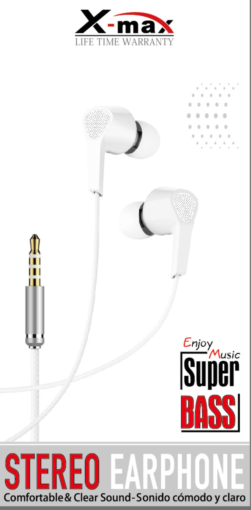 HD earphones with 3.5mm male adapter