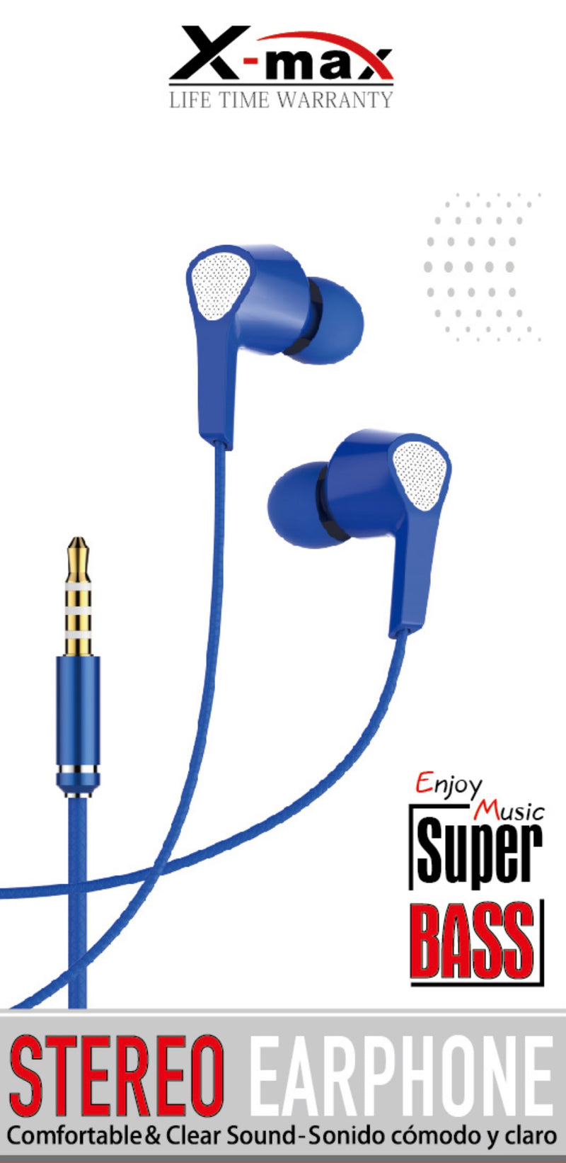 HD earphones with 3.5mm male adapter