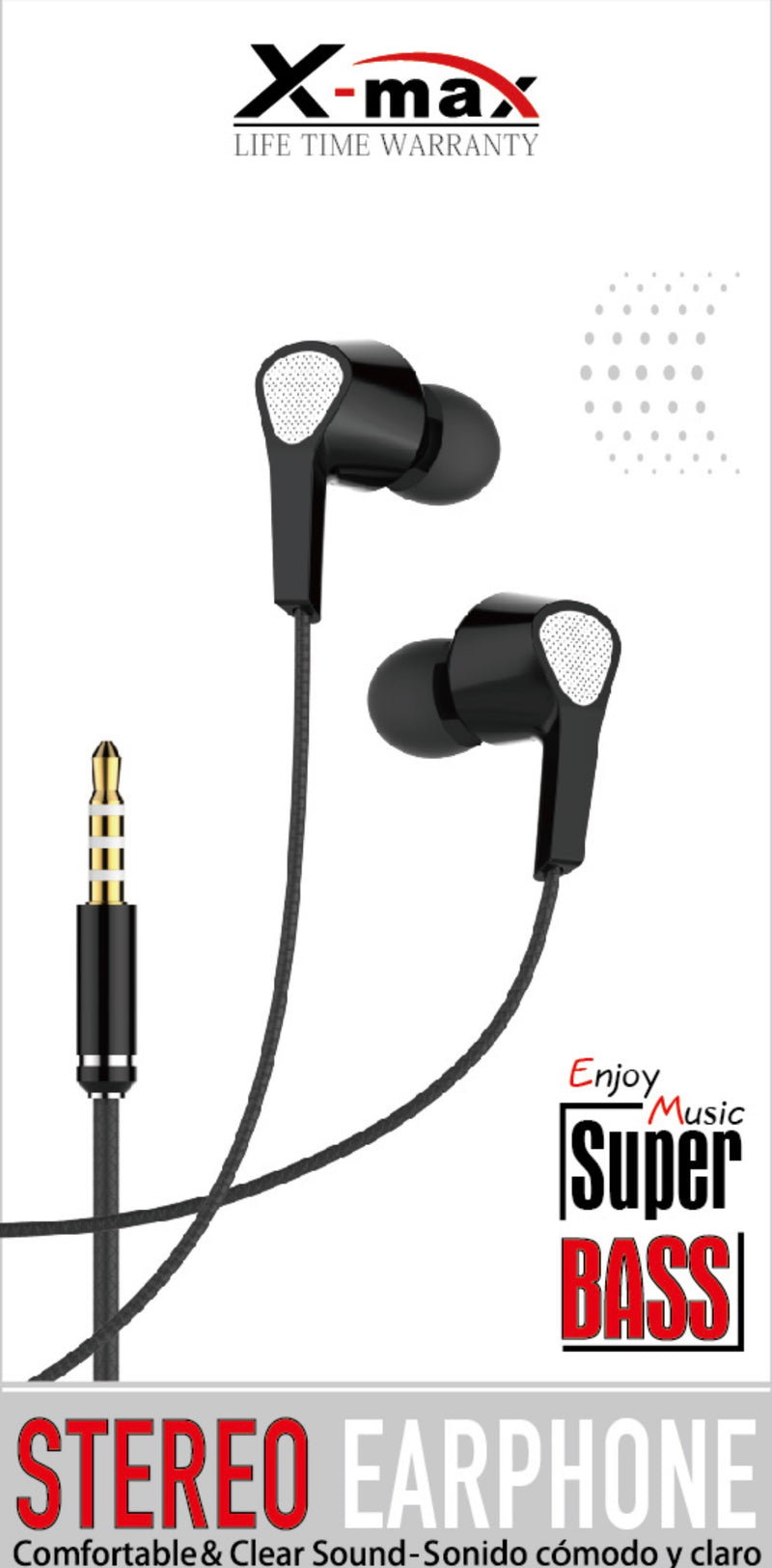 HD earphones with 3.5mm male adapter