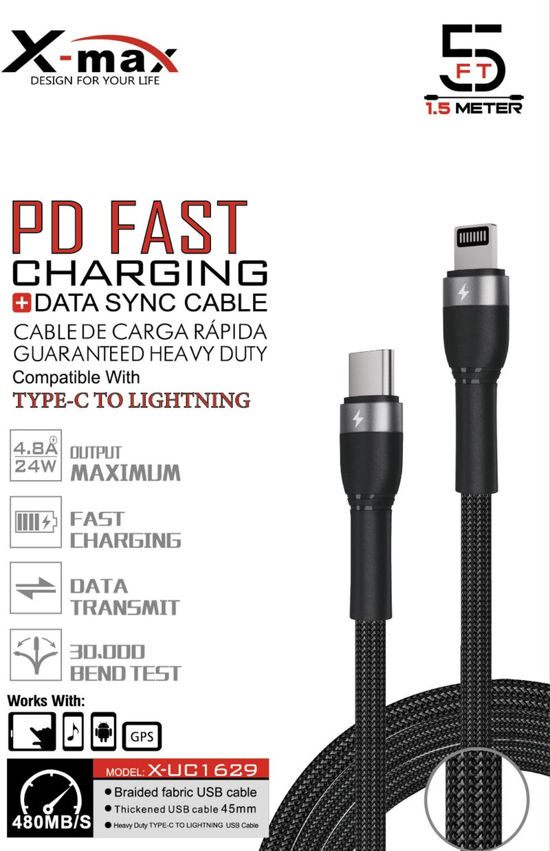 PD 4.8A iPhone 13 charger 5 feet long braided cable