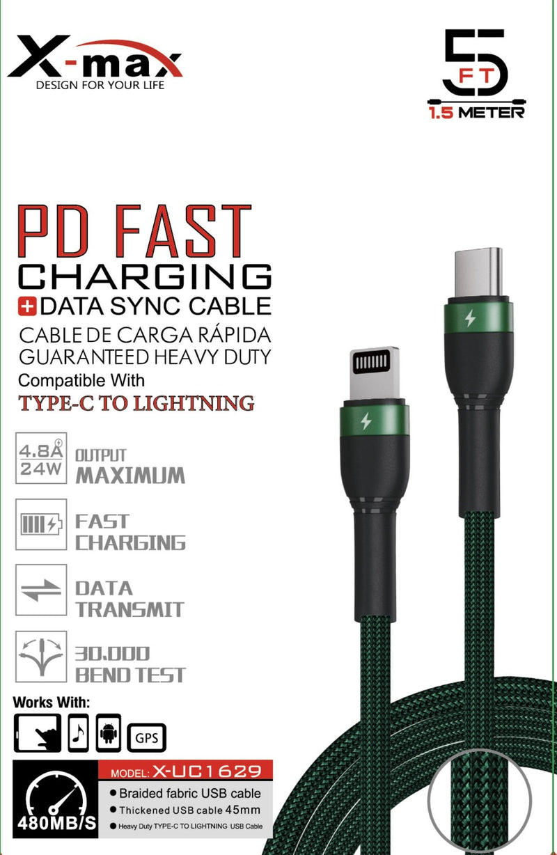 PD 4.8A iPhone 13 charger 5 feet long braided cable