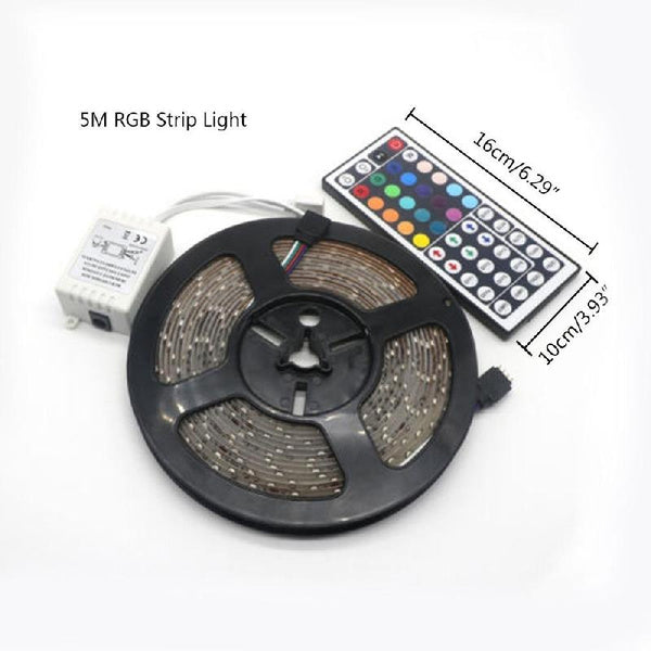 bluetooth 5M 16.4ft RGB 5050 LED Strip light SMD Tape 44 Key Remote 12V 4A Power Full Kit