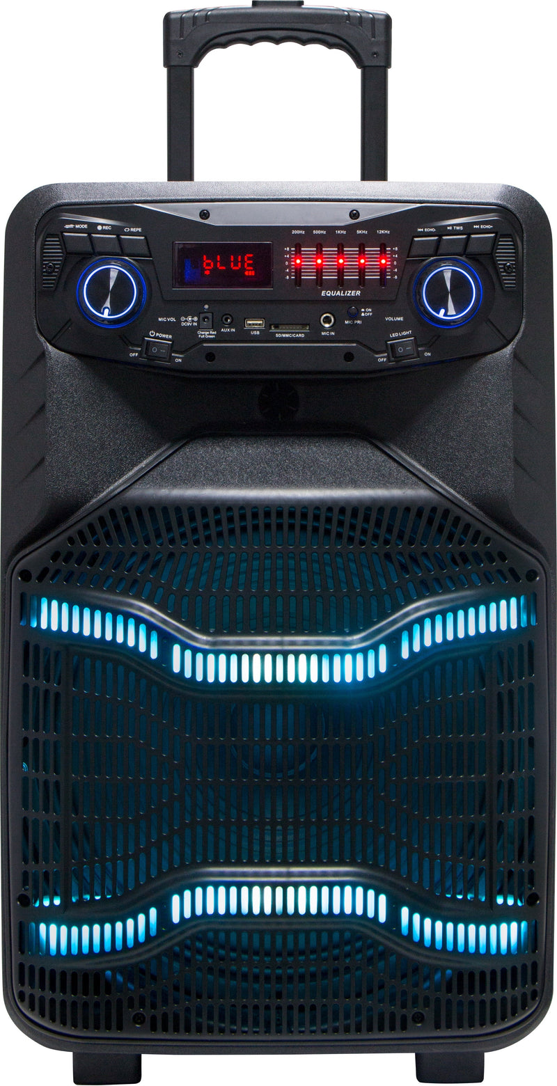 SB-1502 SonicBoomer X Fiesta Bluetooth Party box speaker, 15" Woofer, Karaoke, LED Lights, FM Radio, Mic, Remote Control