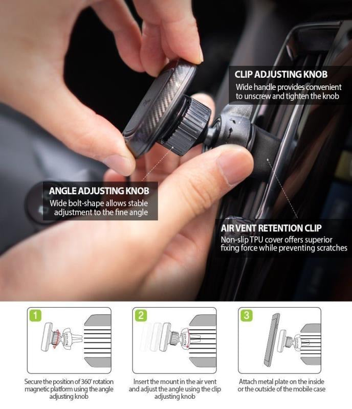 Magnetic Car Phone Holder (2 sets with 4 Metal Plates), 360 Degree Rotation Car  Phone Holder for iPhone Samsung and Other Smartphones. Easy to use! -  Italy, New - The wholesale platform