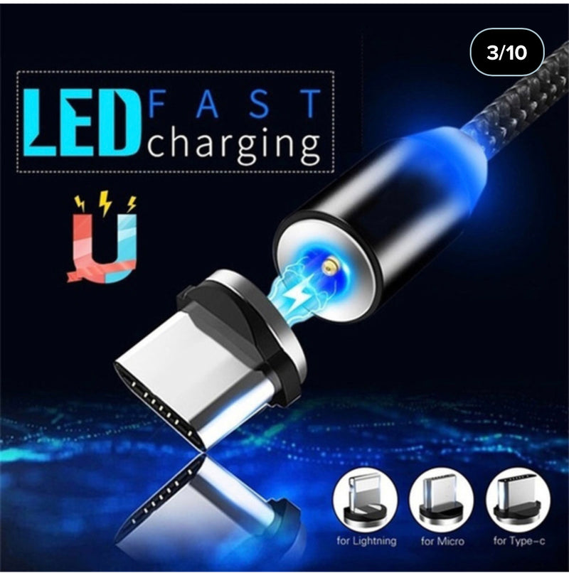 3 in 1 magnetic tip fast charger for all phones